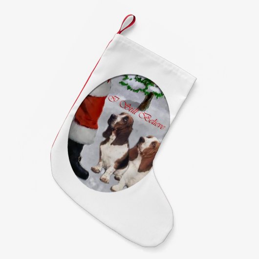 Basset Hound Kerstmis Kleine Kerstsok (Voorkant (Hangend))