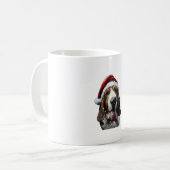 Basset Hound Kerstmis Koffiemok (Voorkant links)
