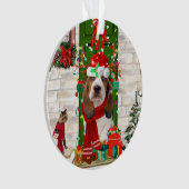 Basset Hound Kerstmis Ornament (voorkant)
