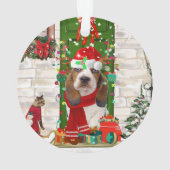 Basset Hound Kerstmis Ornament (achterkant)