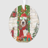Basset Hound Kerstmis Ornament (voorkant)