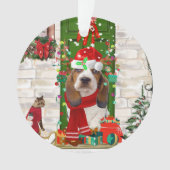 Basset Hound Kerstmis Ornament (voorkant)