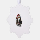 Basset Hound Kerstmis Ornament Kaart (Links)