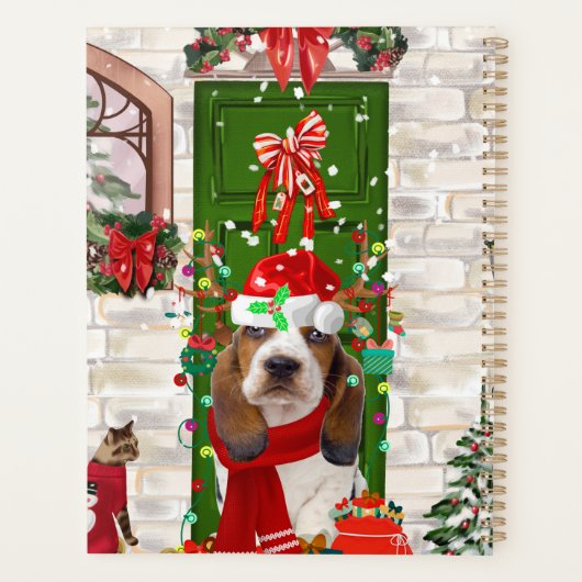Basset Hound Kerstmis Planner (Achterkant)
