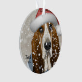 Basset Hound, Kerstmis, Santa Dog Ornament (voorkant)