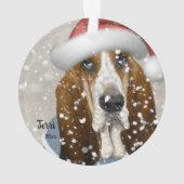 Basset Hound, Kerstmis, Santa Dog Ornament (achterkant)