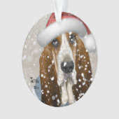 Basset Hound, Kerstmis, Santa Dog Ornament (voorkant)