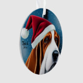 Basset Hound, Kerstmis, Santa Dog Ornament (voorkant)