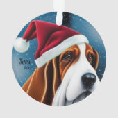 Basset Hound, Kerstmis, Santa Dog Ornament (achterkant)