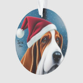 Basset Hound, Kerstmis, Santa Dog Ornament (voorkant)