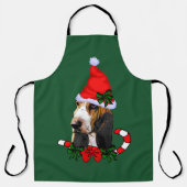 Basset Hound Kerstmis Schort (Voorkant)