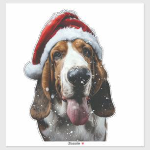Basset Hound Kerstmis Sticker