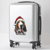 Basset Hound Kerstmis Sticker (Koffer)