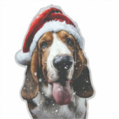 Basset Hound Kerstmis Sticker (Voorkant)