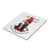 Basset Hound Kerstmis Tegeltje (Zijkant)