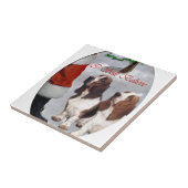 Basset Hound Kerstmis Tegeltje (Zijkant)
