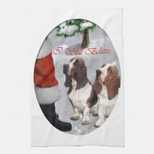 Basset Hound Kerstmis Theedoek
