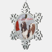 Basset Hound Kerstmis Tin Sneeuwvlok Ornament (Rechts)