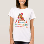 Basset Hound Kerstverlichting Kersthonden Cadeaus T-shirt (Voorkant)