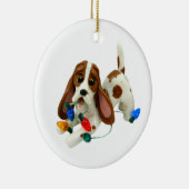 Basset Hound-kerstversiering Keramisch Ornament (Rechts)