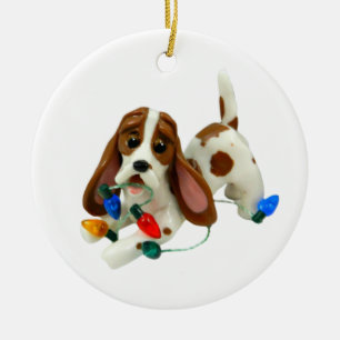 Basset Hound-kerstversiering Keramisch Ornament