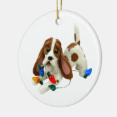 Basset Hound-kerstversiering Keramisch Ornament (Links)