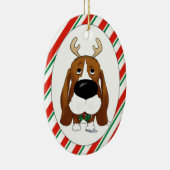 Basset Hound-kerstversiering Keramisch Ornament (Rechts)