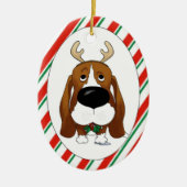 Basset Hound-kerstversiering Keramisch Ornament (Voorkant)