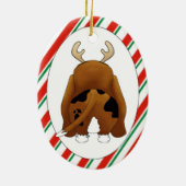 Basset Hound-kerstversiering Keramisch Ornament (Achterkant)