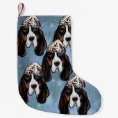 BASSET HOUND KLEINE KERSTSOK (Voorkant)