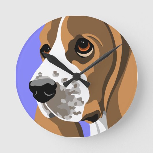 Basset Hound-klokken Ronde Klok (Voorkant)