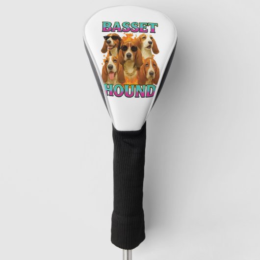 Basset Hound Kopie Golfheadcover (Voorkant)