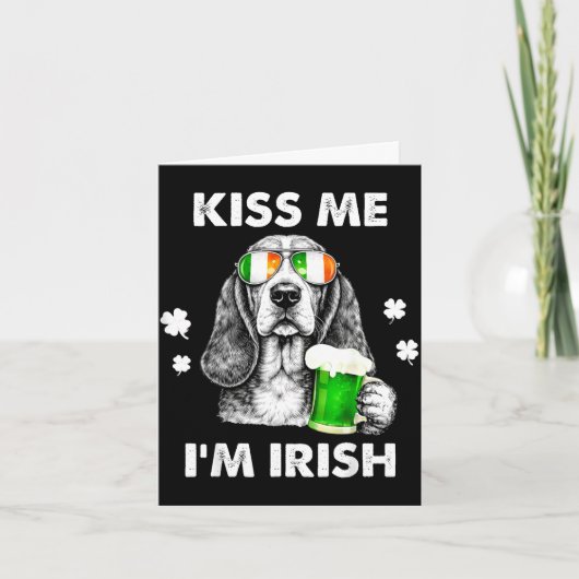 Basset hound kust Ierse grappige hond St. Patrick' Kaart (Voorkant)