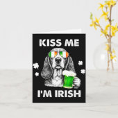 Basset hound kust Ierse grappige hond St. Patrick' Kaart (Gele Bloem)