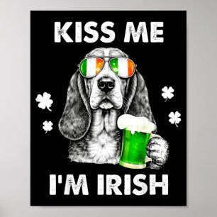 Basset hound kust Ierse grappige hond St. Patrick' Poster