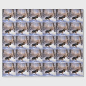 Basset Hound Laat Het Sneeuw Kerstmis Cadeaupapier (Vlak)