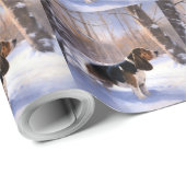 Basset Hound Laat Het Sneeuw Kerstmis Cadeaupapier (Rol Hoek)