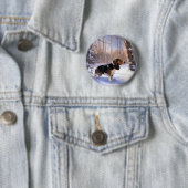 Basset Hound Laat Het Sneeuw Kerstmis Ronde Button 5,7 Cm (In situ)