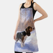 Basset Hound Laat Het Sneeuw Kerstmis Schort (Insitu)