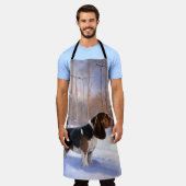 Basset Hound Laat Het Sneeuw Kerstmis Schort (Gedragen)