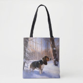 Basset Hound Laat Het Sneeuw Kerstmis Tote Bag (Voorkant)