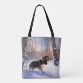 Basset Hound Laat Het Sneeuw Kerstmis Tote Bag (Achterkant)