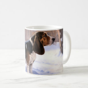 Basset Hound Laat het Sneeuwen Kerstmis Koffiemok