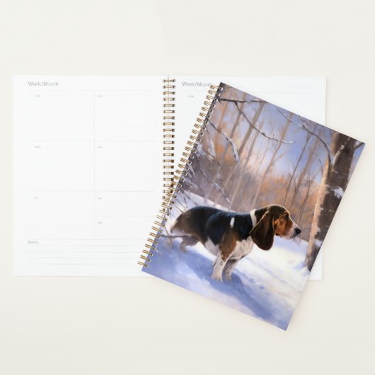 Basset Hound Laat het Sneeuwen Kerstmis Planner (Display)