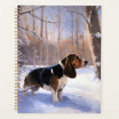 Basset Hound Laat het Sneeuwen Kerstmis Planner (Voorkant)