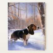 Basset Hound Laat het Sneeuwen Kerstmis Planner (Achterkant)