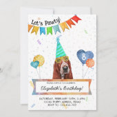 Basset Hound Laat Pawty Hond Verjaardagsfeestje Kaart (Voorkant)