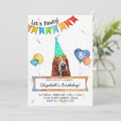 Basset Hound Laat Pawty Hond Verjaardagsfeestje Kaart (Staand voorkant)