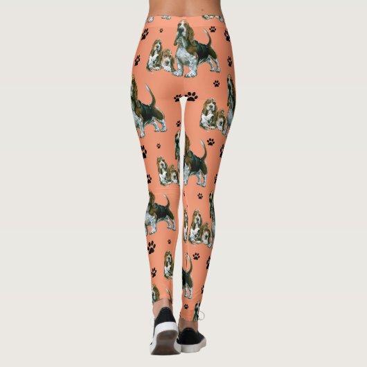 Basset Hound Leggings, Basset Hound Dogs Leggings (Achterkant)