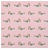 Basset Hound lichtroze Stof (Swatch)